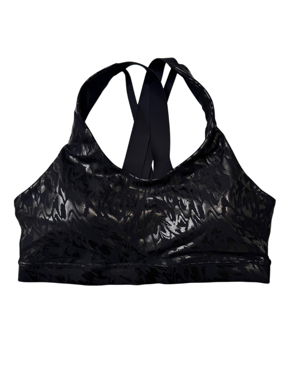 {Old Navy} "Powersoft" Black Foil Animal Print Medium Support Sports Bra
